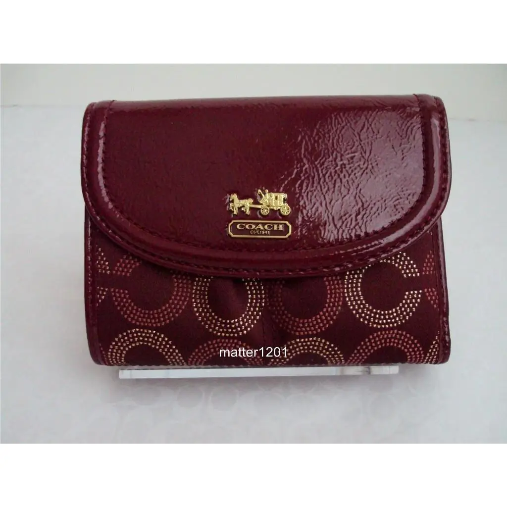 Coach 48643 Madison Dotted Medium Wallet Crimson
