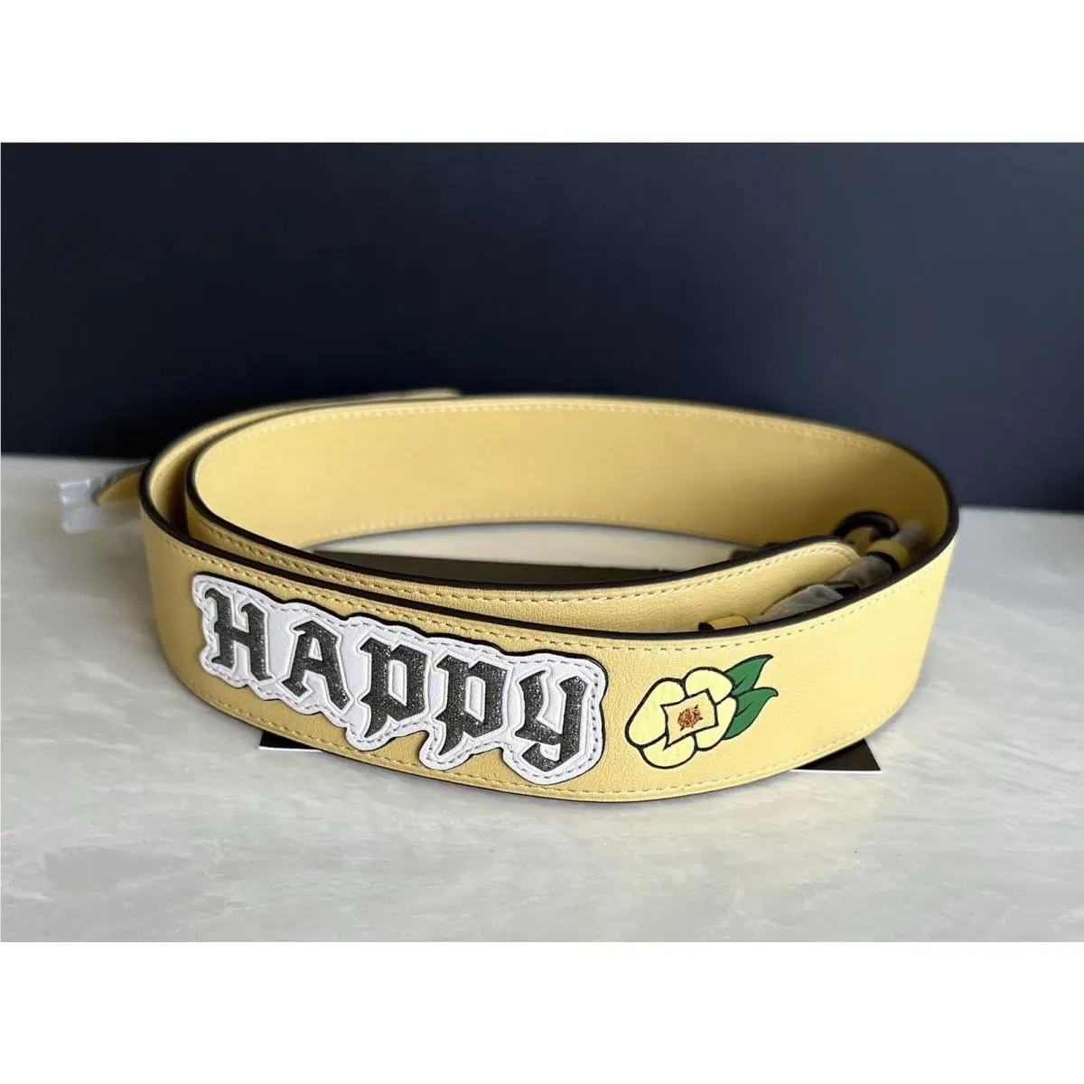 Disney x Coach Happy Strap Yellow Leather 32800