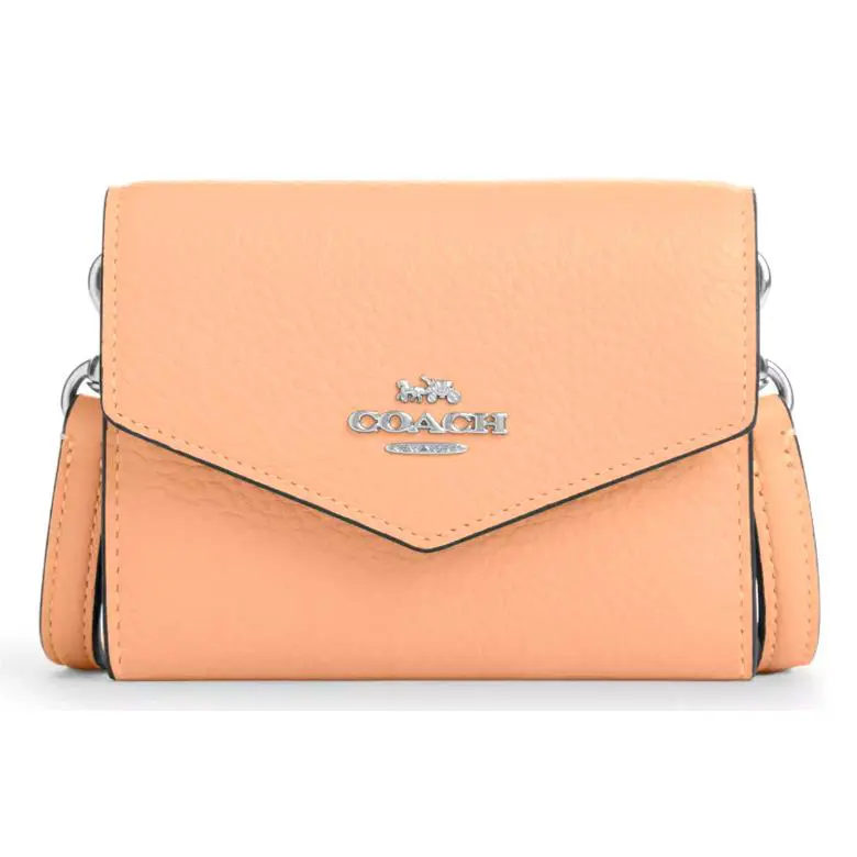 Coach Mini Envelope Wallet W/strap - CU170 Faded Blush Orange Leather