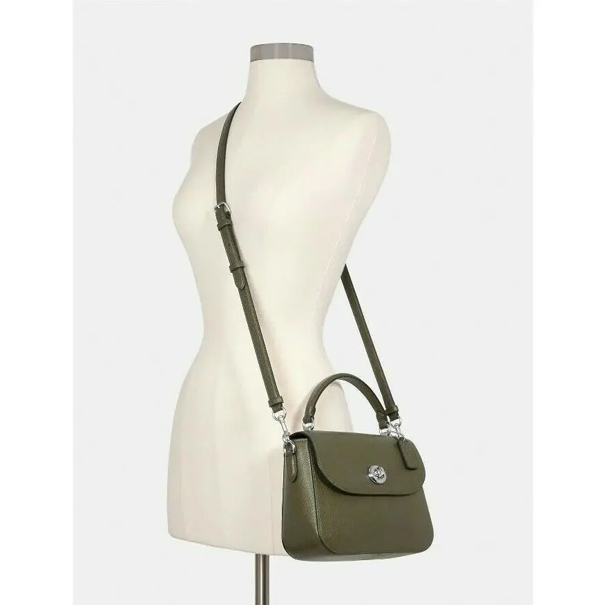 Coach C1557 Marlie Top Handle Leather Satchel/shoulder Bag in Silver/surplus
