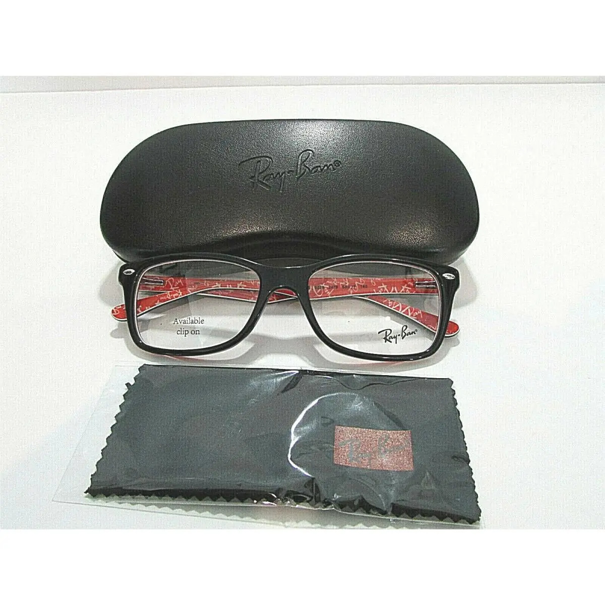 Ray Ban RB5228 RB 5228 2479 Top Black On Texture Red Eyeglasses Frame 50 MM