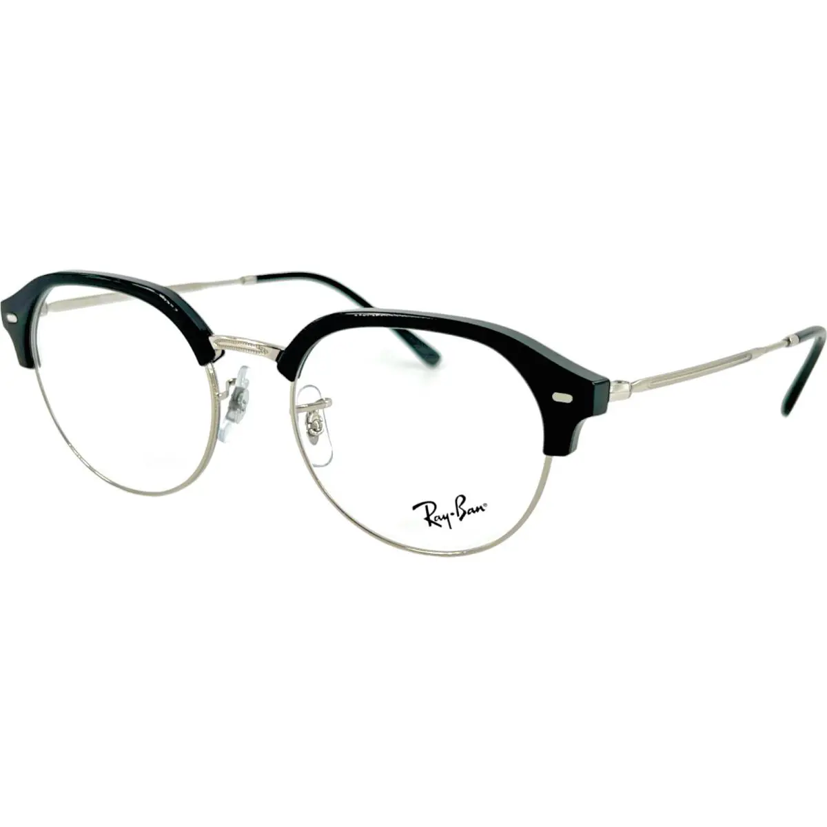 Ray Ban RB7229 Optics Unisex Metal Eyeglass Frame 2000 Black on Silver 53-20 - Frame: Black