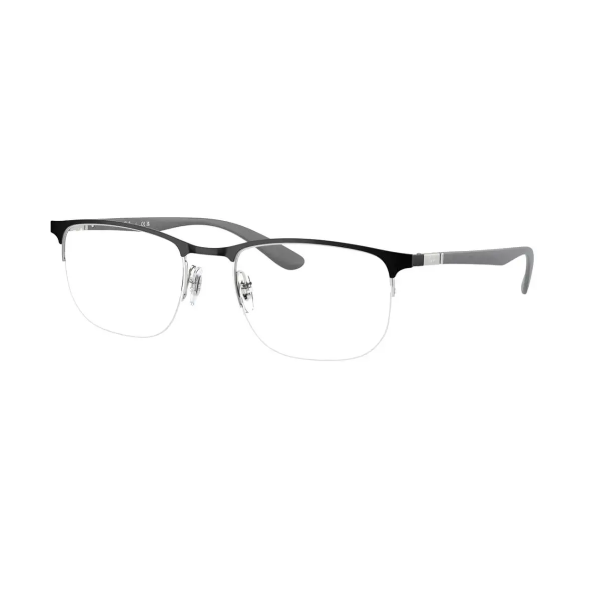 Ray-ban Eyeglasses RB 6513 3163 55-20 145 Black Silver Semi-rimless Frames