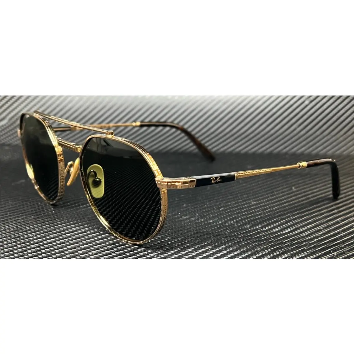 Ray Ban RB8265 313852 Gold Green Unisex 51 mm Titanium Sunglasses