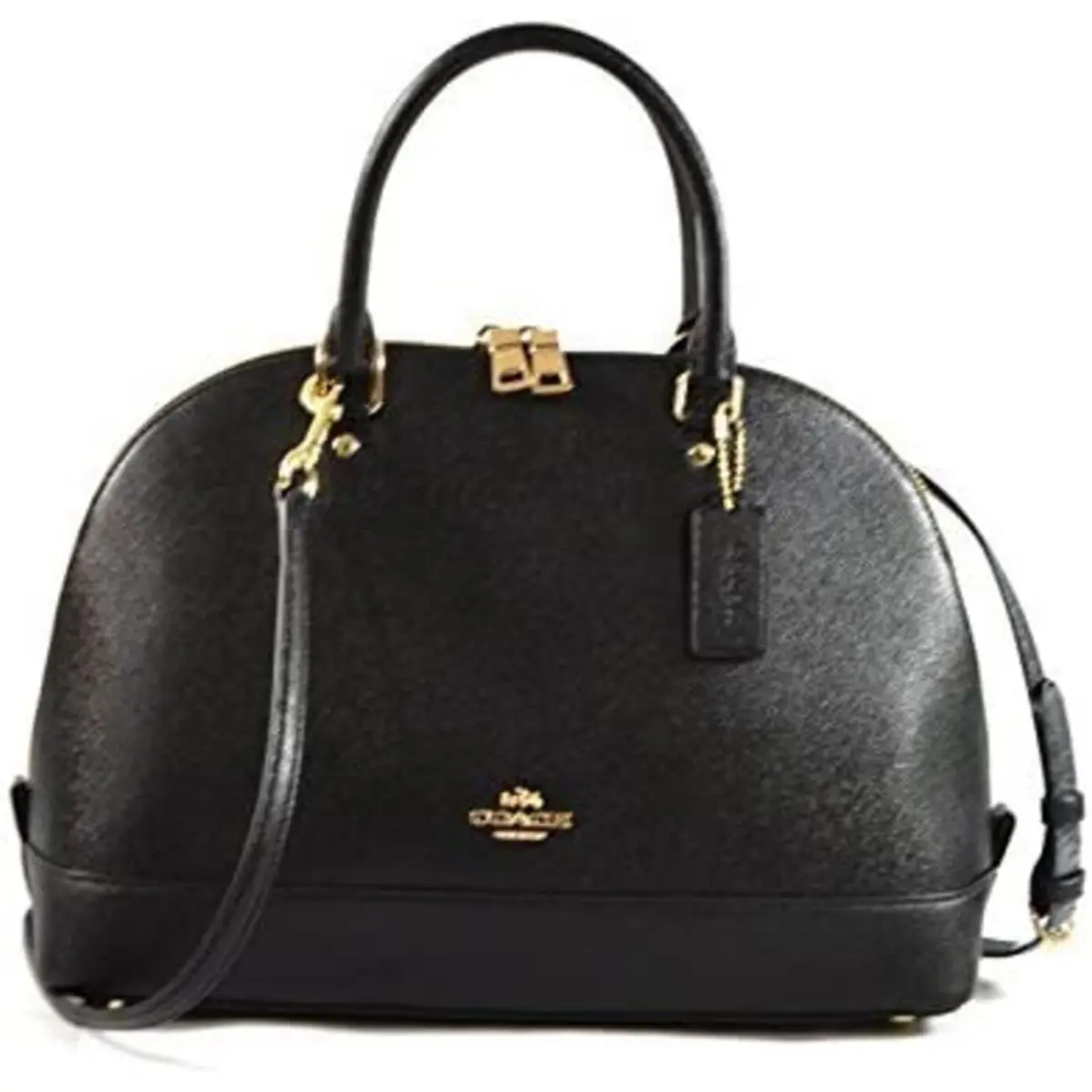 Coach W/tag Sierra Crossgrain Leather Black/silve Satchel F57524 Below Retail - Handle/Strap: Black, Exterior: Black, Lining: Black