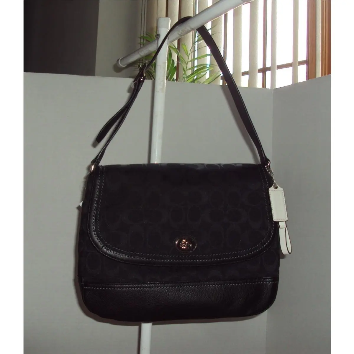 Coach Park Signature Flap Bag F23933 Retails Black