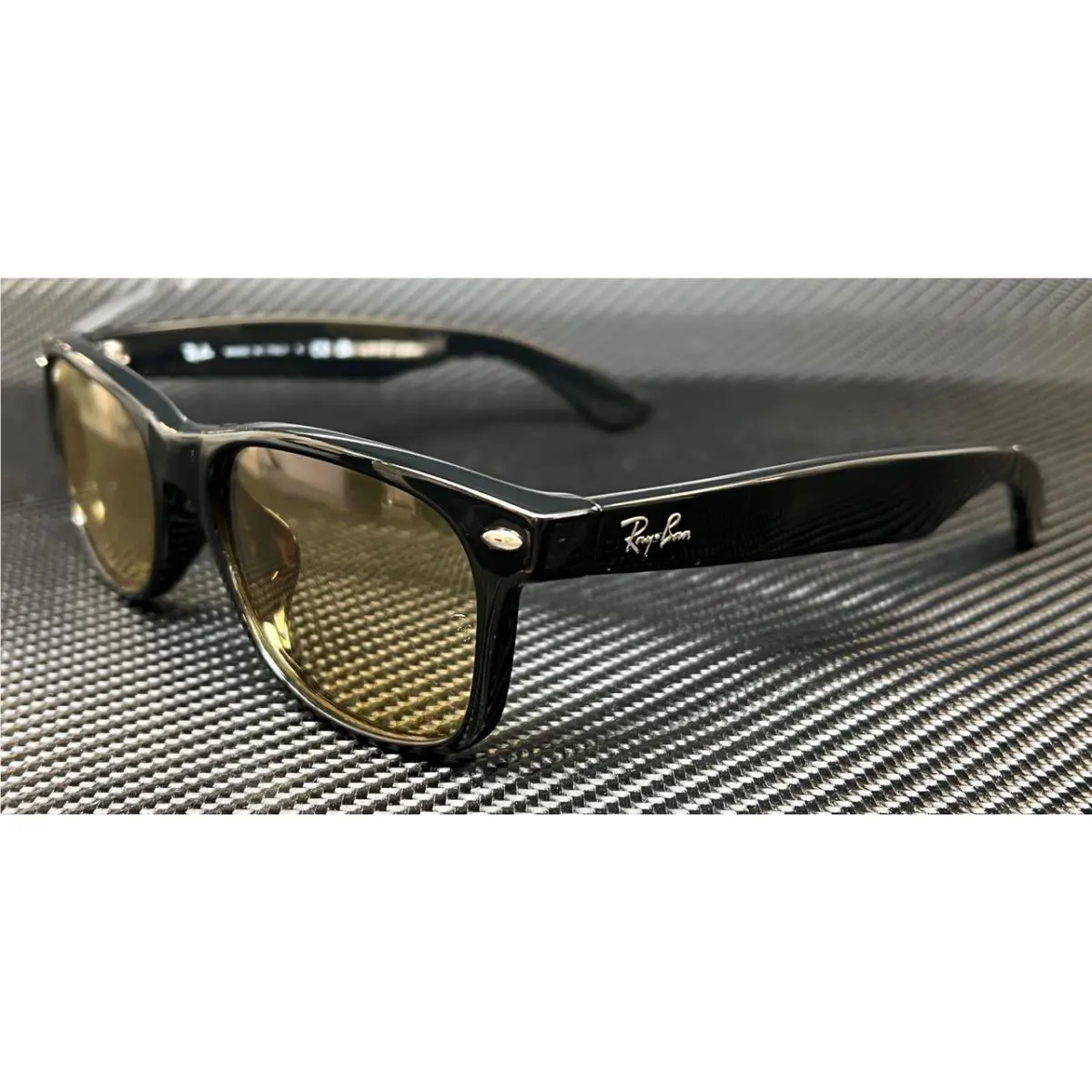 Ray Ban RB2132F 601 R6 Black Yellow Unisex 55 mm Sunglasses