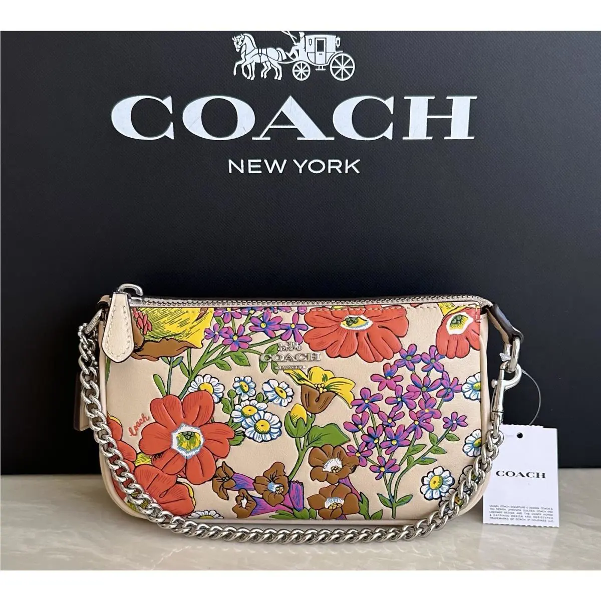 Coach Ivory/multi Floral Leather Nolita Bag 19 CR365