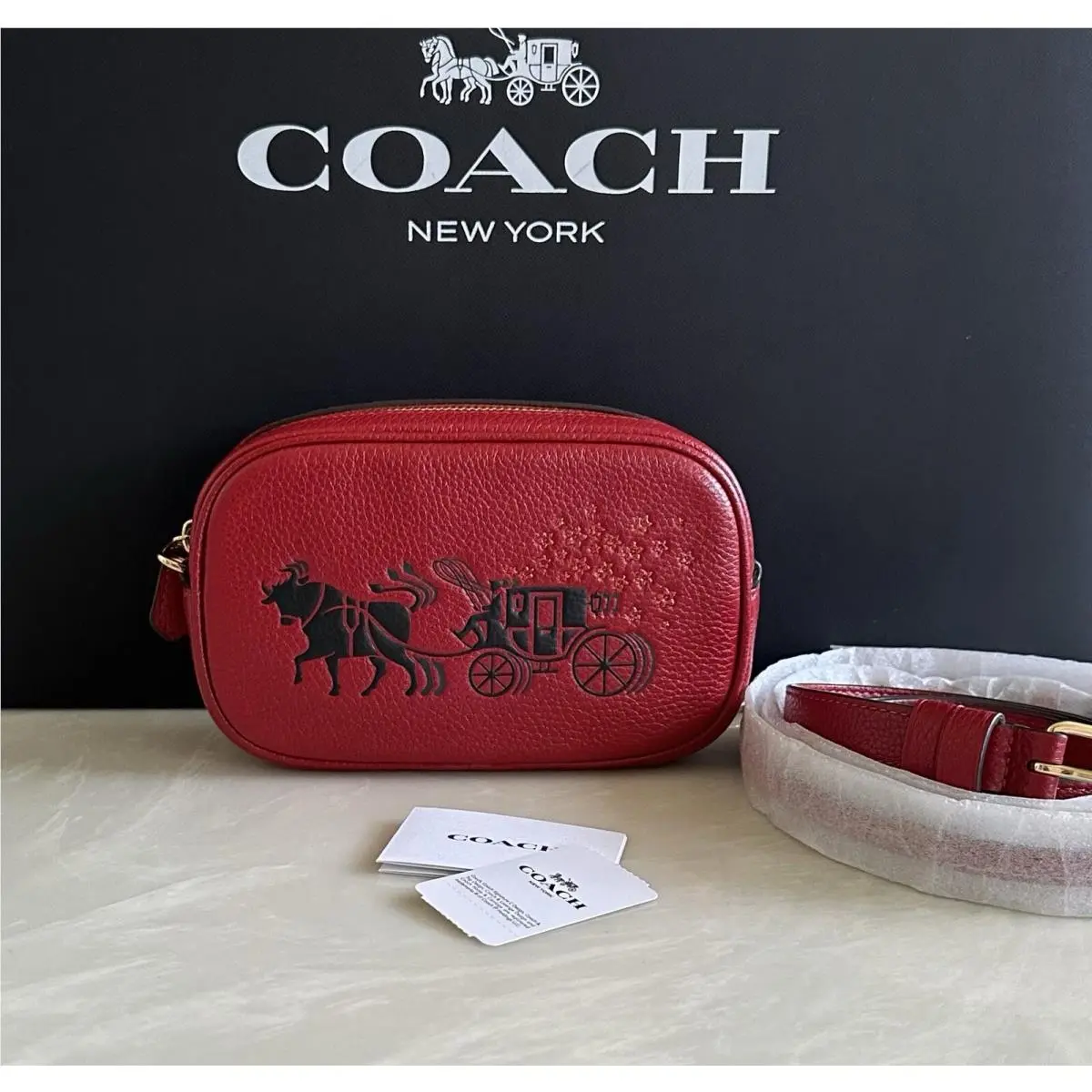 Coach Lunar Year Convertible Belt Bag OX Carriage Xbody Red Bag C2256