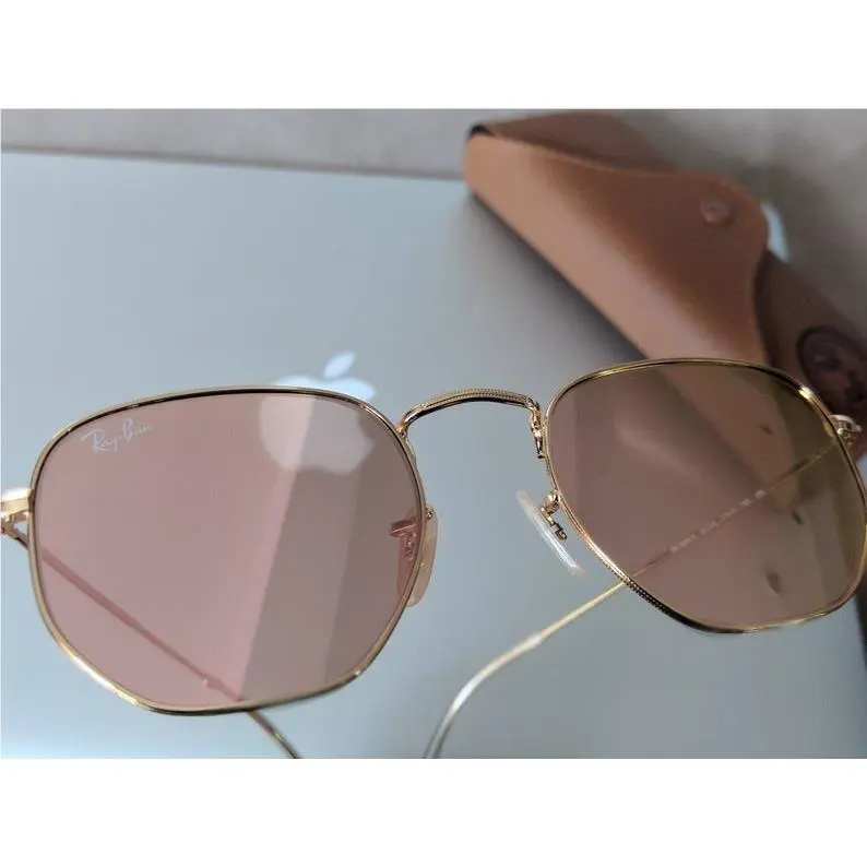 Ray-ban Sunglasses Hexagonal Flat RB3548N 001/Z2 Gold/copper Flash 51 mm - Frame: Gold, Lens: Copper