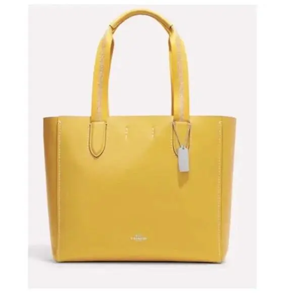 Coach Derby Tote Canary Yellow Pebble Leather