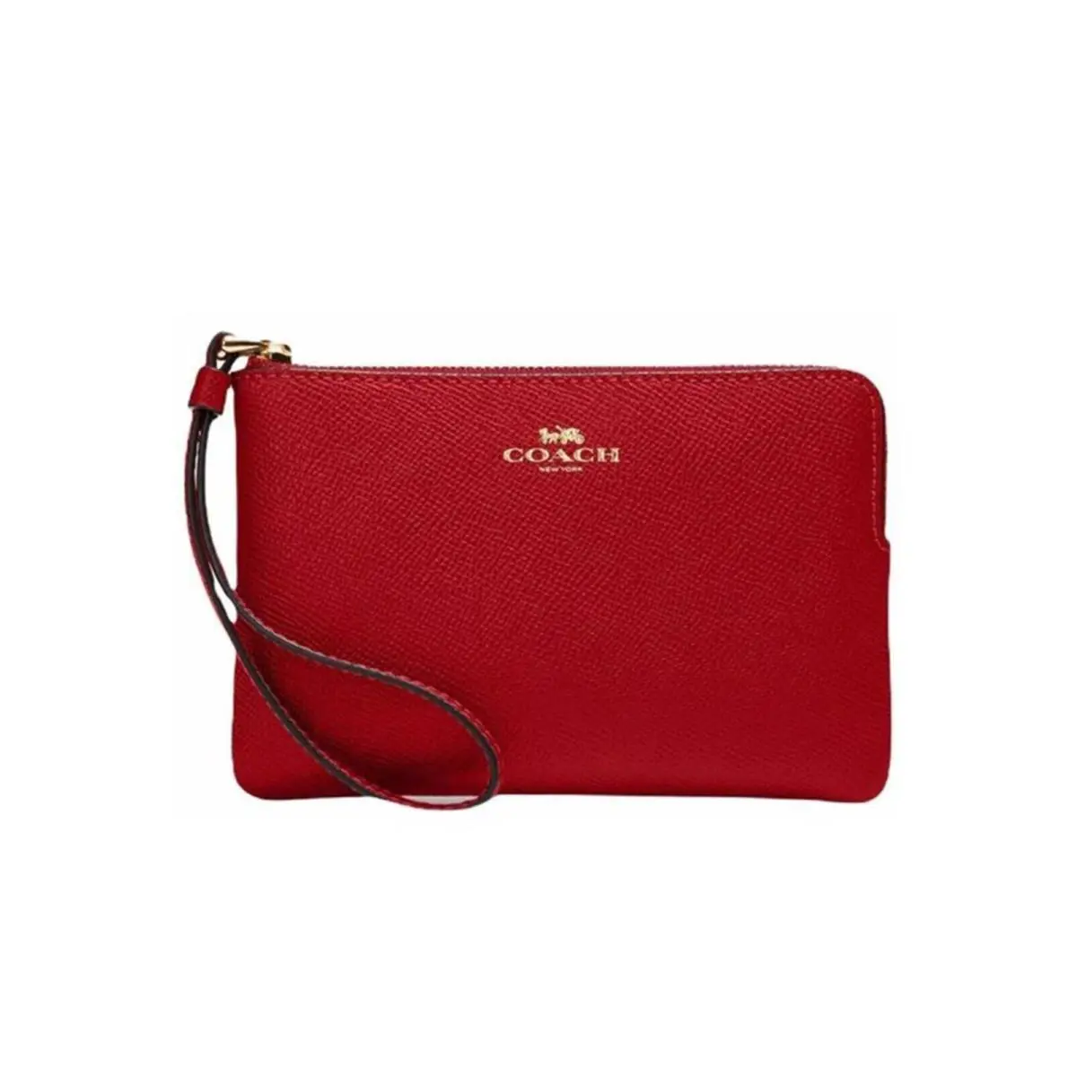 Women`s Gold/1941 Red Corner Zip Wristlet by Coach