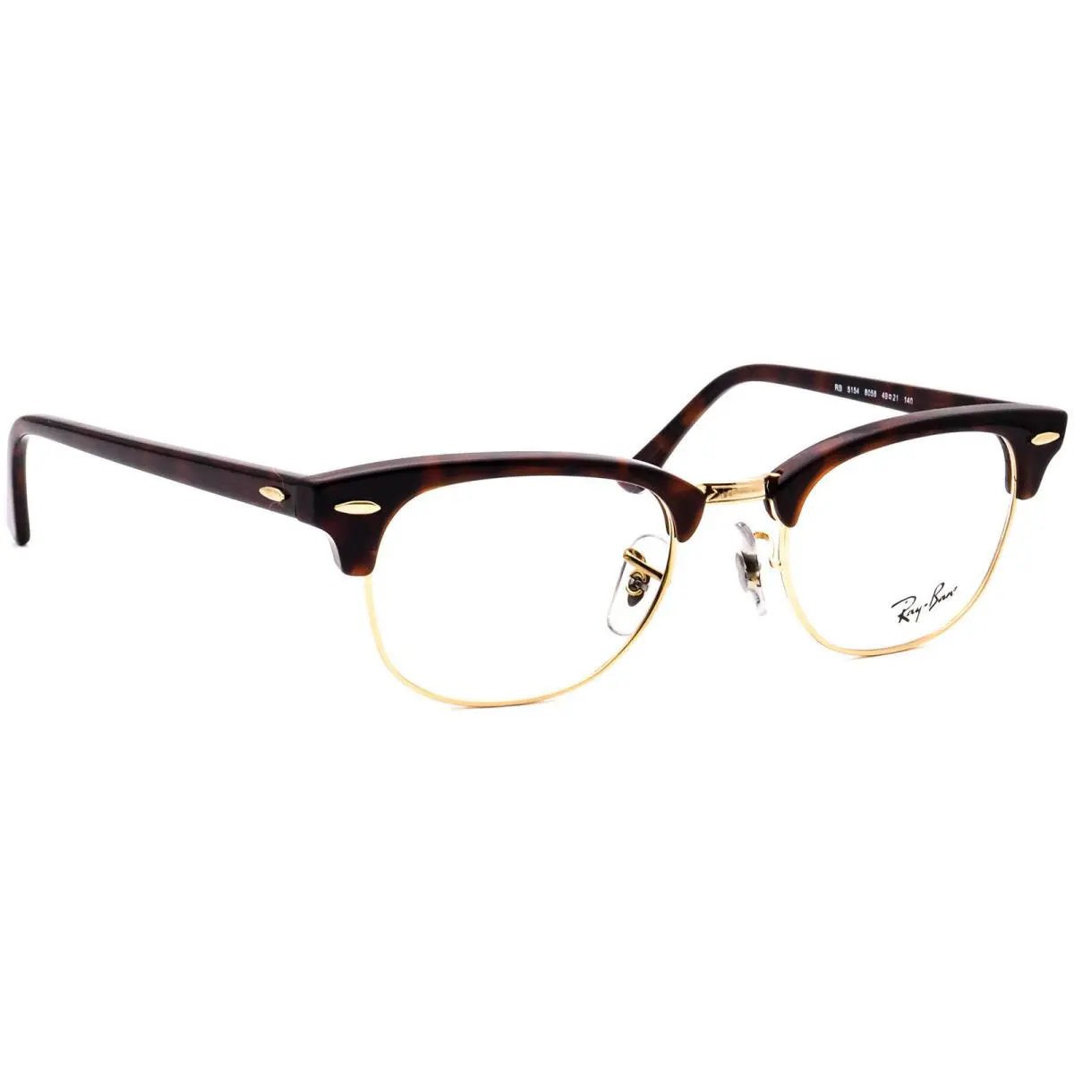 Ray-ban Eyeglasses RB 5154 8058 Polished Havana/gold Square Frame 49 21 140 by Ray-Ban