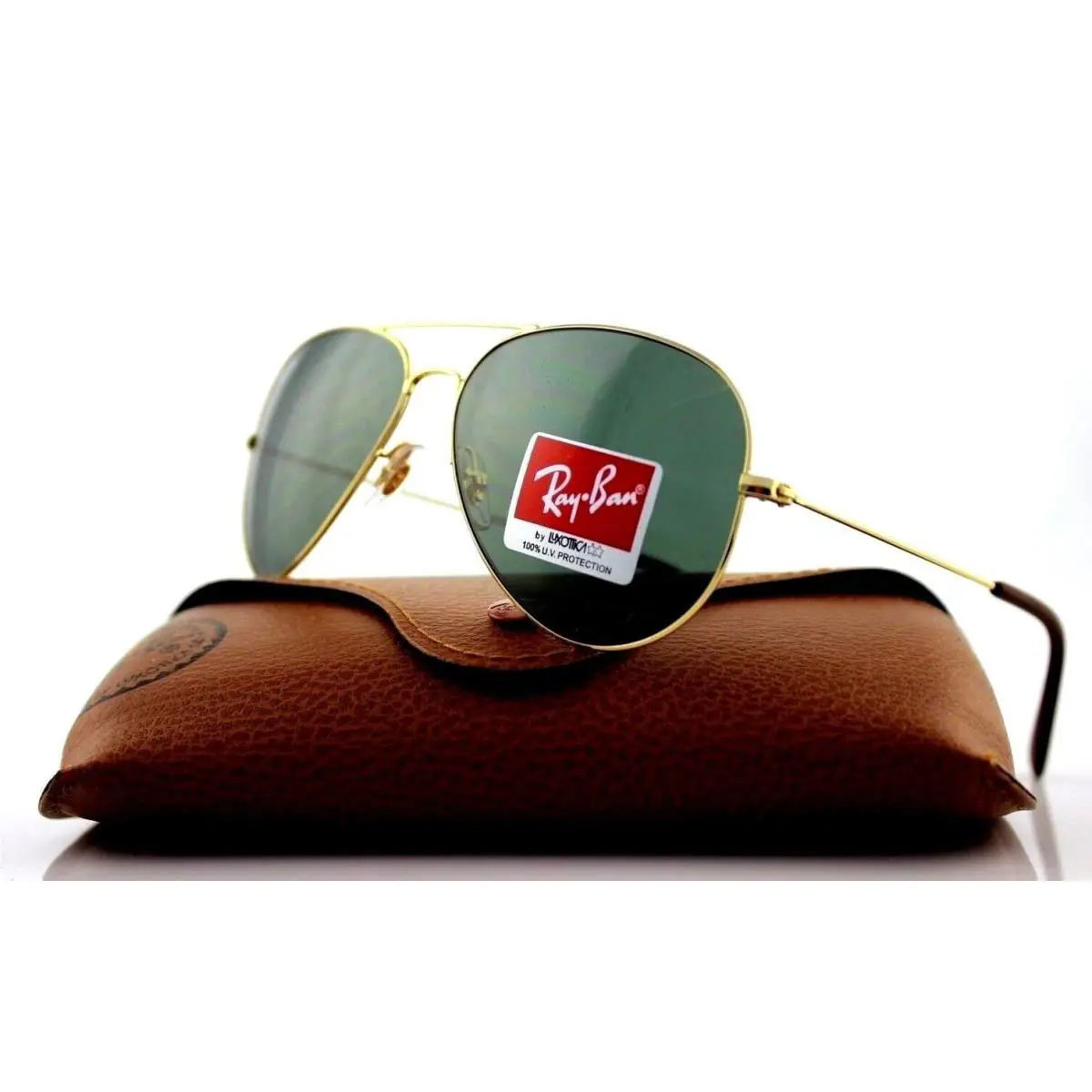 Ray-ban Gold Metal Green Classic Aviator 58 mm Sunglasses RB3558 001/71 58