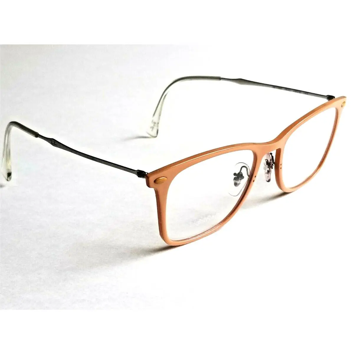 Ray Ban Lightray Light Brown w/ Silver Temple Eyeglass Frames