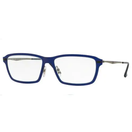Ray-ban Square Dark Blue 55MM Crystal Full Rim Men`s Eyeglasses RX7038 5451 by Ray-Ban