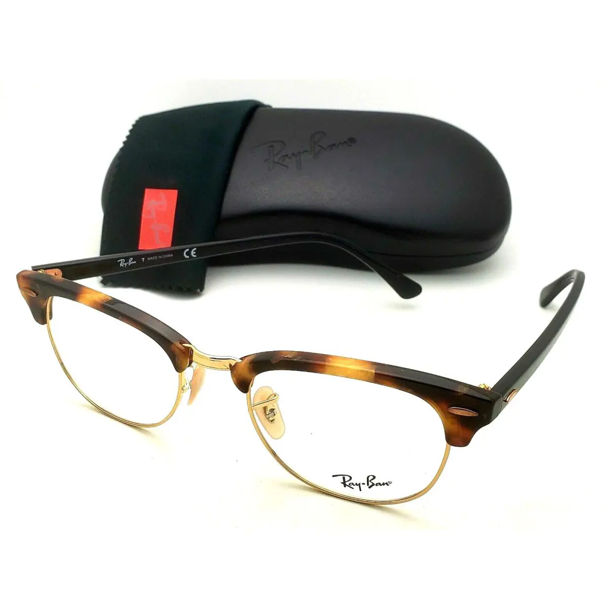 Ray-ban Clubmaster Eyeglasses RB 5154 5494 49-21 Tortoise-black-gold Frames