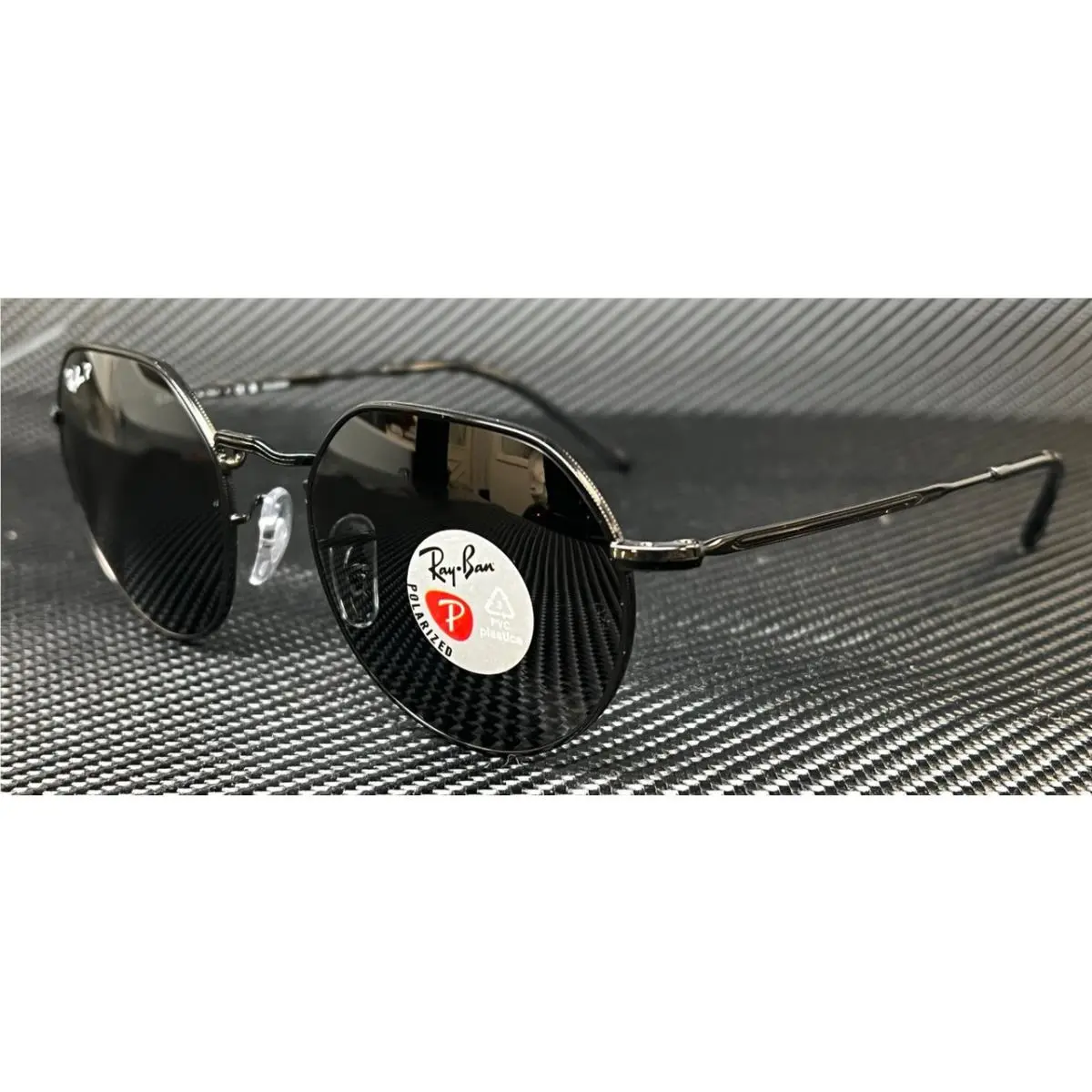 Ray Ban RB3565 002 48 Black Round 51 mm Unisex Polarized Sunglasses