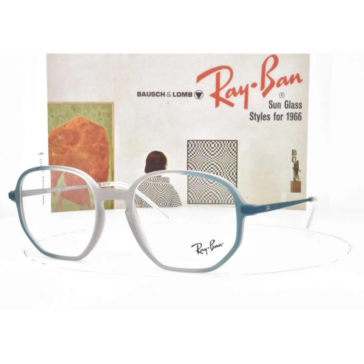 Ray-ban Eyeglasses Frost Clear Green Rubber 52-19-145 7152 5790