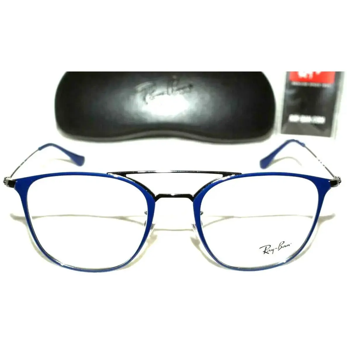 Ray-ban RB 6377 2906 Metal Blue ON Silver Eyeglasses Frame 48-21
