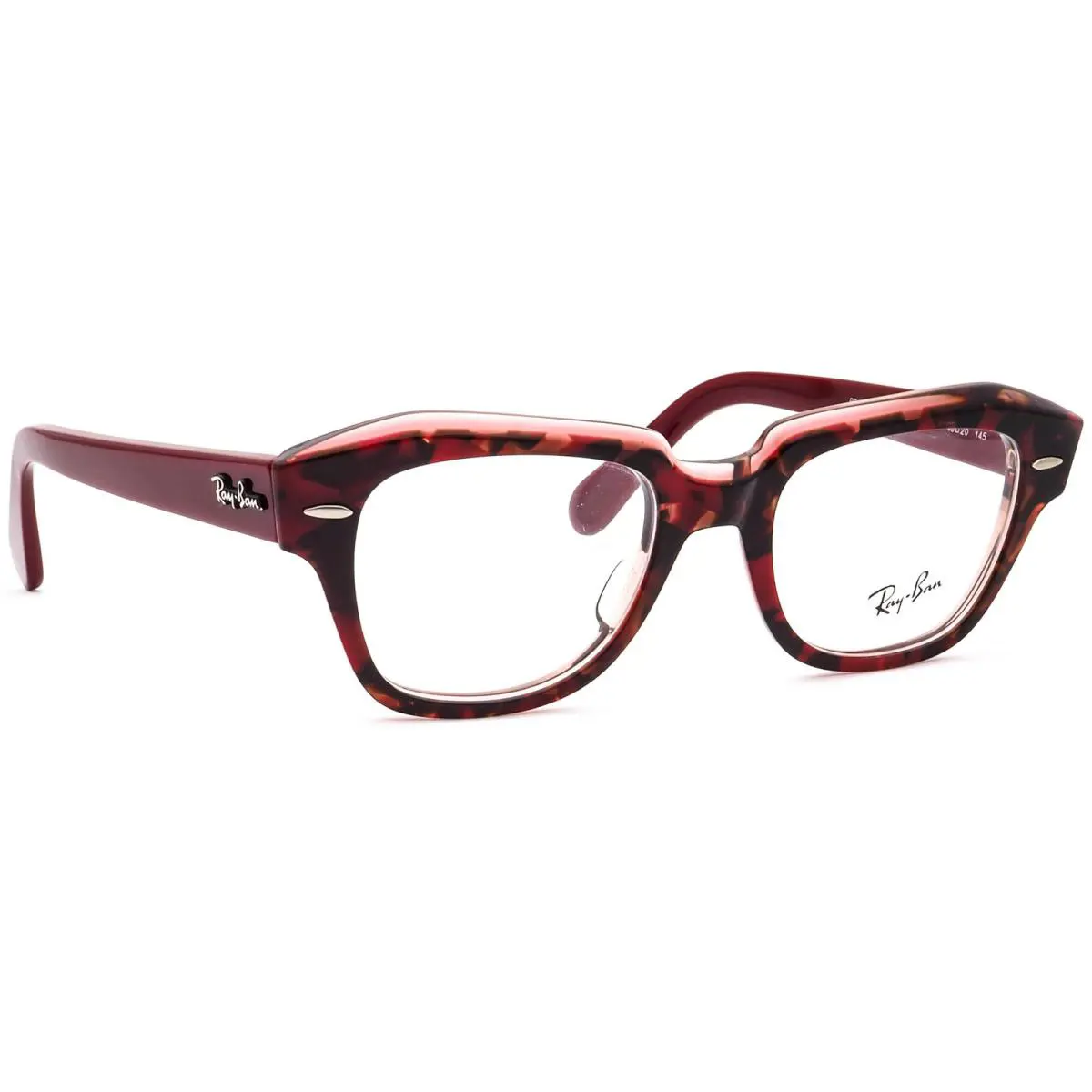 Ray-ban Eyeglasses RB 5486 State Street 8097 Havana/clear/purple Italy 48-20 145 - Frame: Havana On Transparent Purple