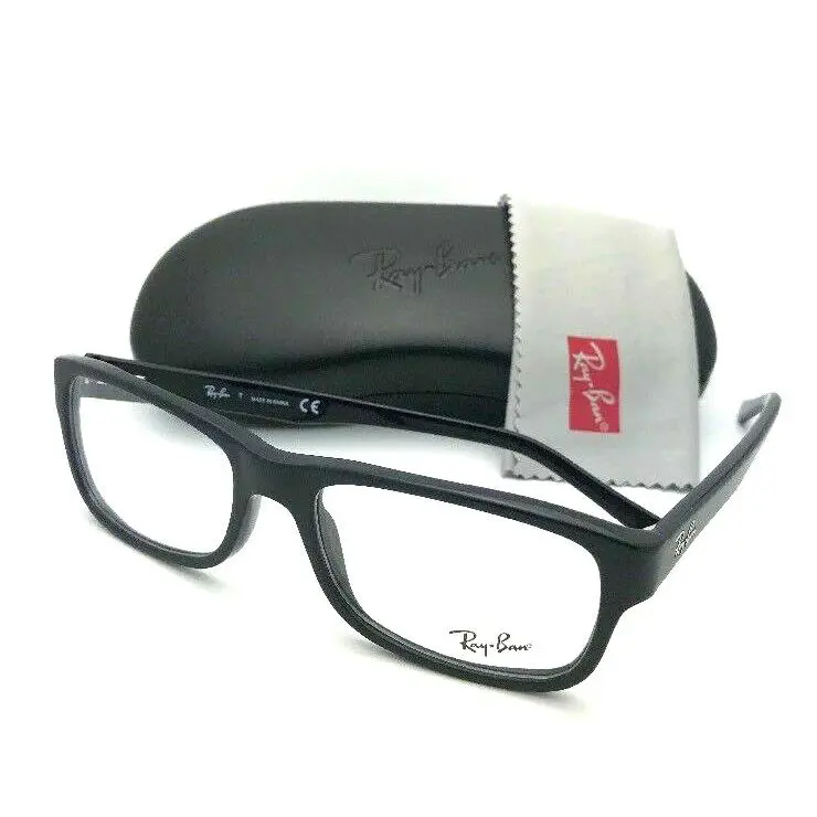 Ray-ban Rx-able Eyeglasses RB 5268 5119 55-18 Matte on Shiny Black Frames