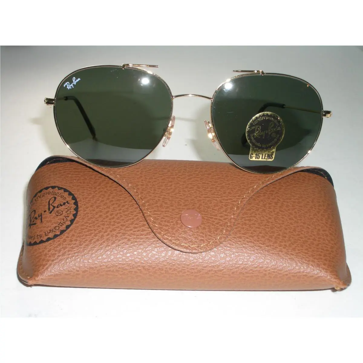Ray-ban Italy RB 3540L 58 18mm 140 Shiny Gold G15 Round Crystal Sunglasses