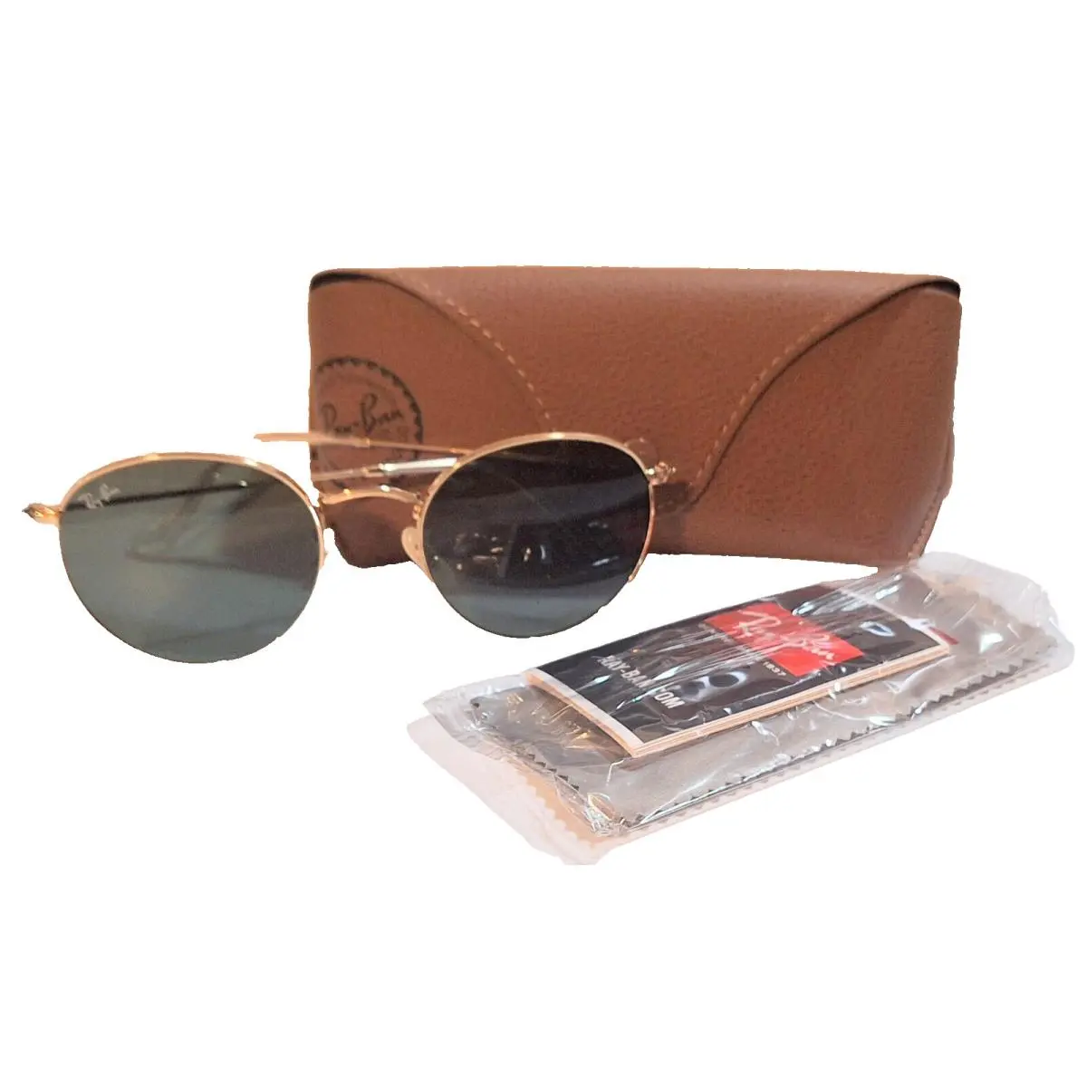 Ray-ban RB3447 001 6878 Men`s Sunglasses - Arista G-15 Green UV400 Protection - Frame: Gold, Lens: Green