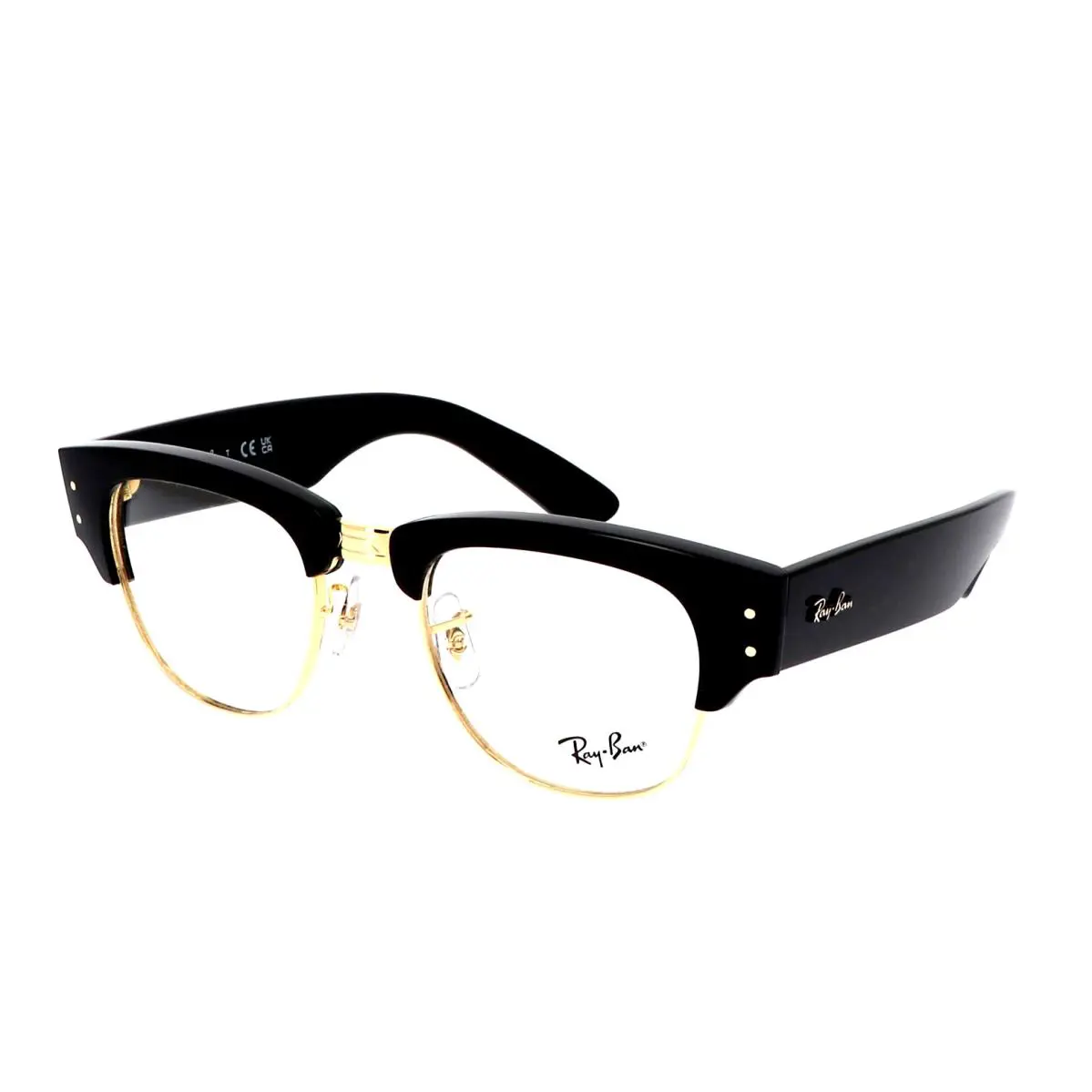 Ray-ban Mega Clubmaster Eyeglasses RB 0316V 2000 50-21 Black Gold Frames