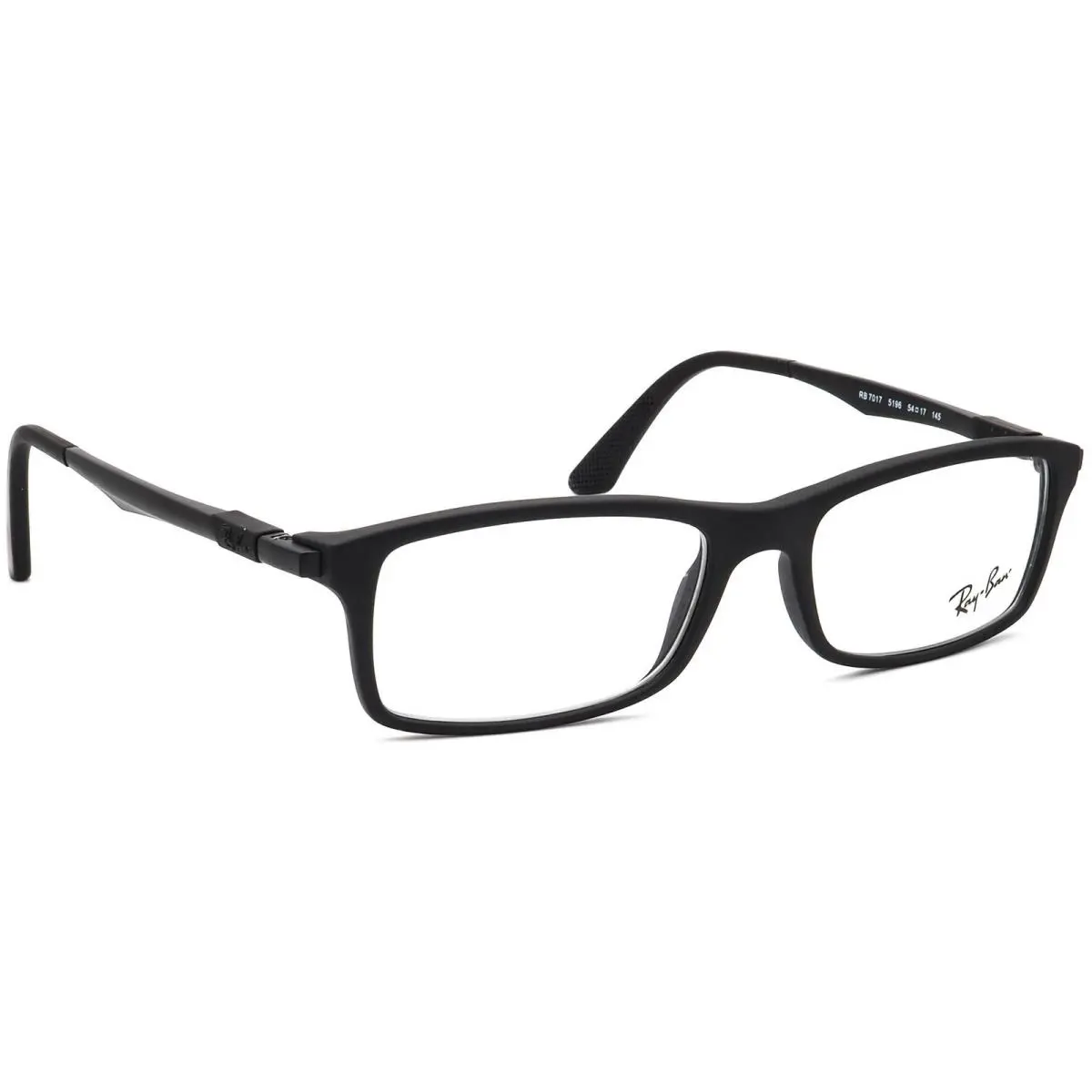 Ray-ban Eyeglasses RB 7017 5196 Matte Black Rectangular Frame 54 17 145
