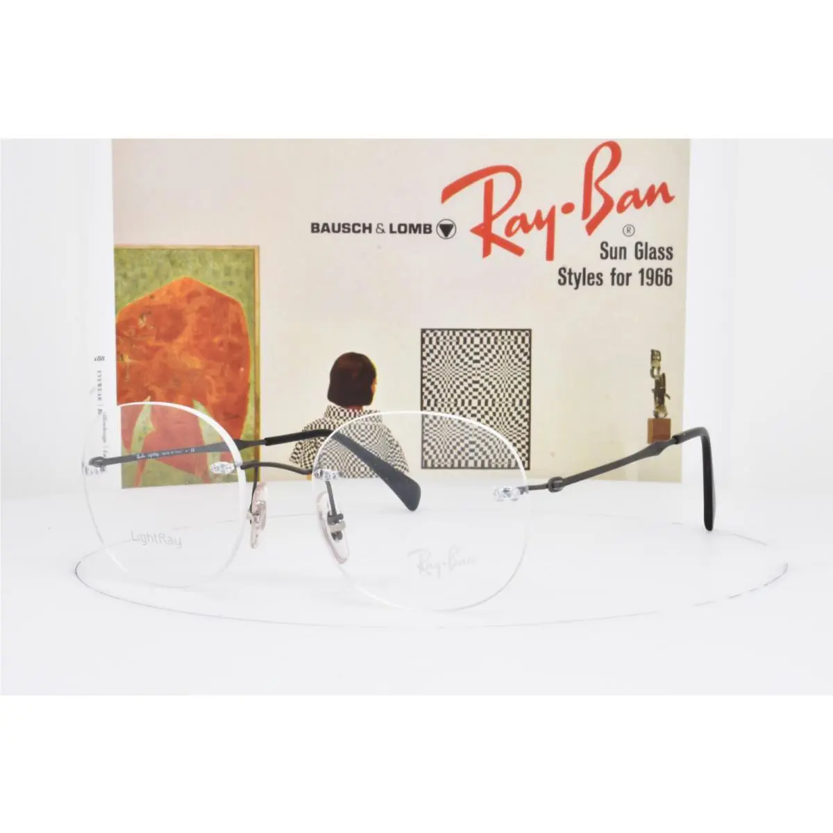Italy Ray-ban Eyeglasses Lightray Rimless Gray 8747 1128 48-18-140