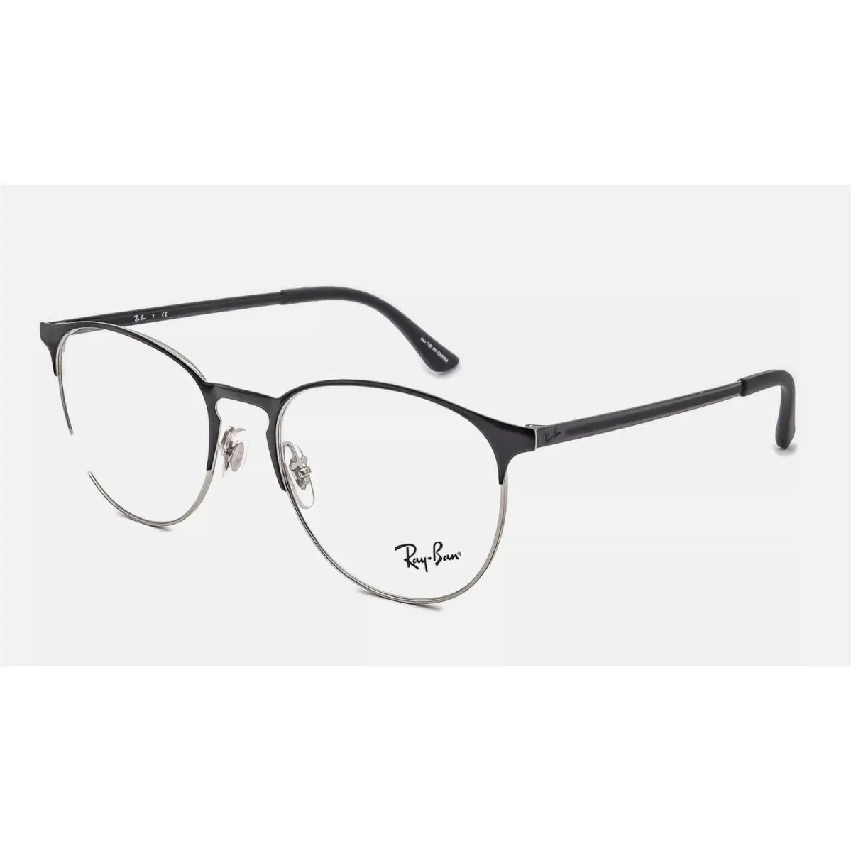 Ray-ban Eyeglasses RB 6375 2861 53-18 145 Black Silver Frames W/rubber Tips