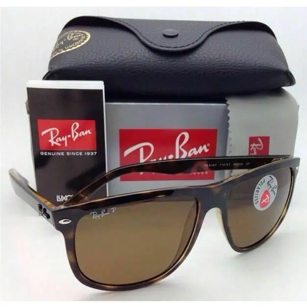 Polarized Ray-ban Sunglasses RB 4147 710/57 60-15 Light Havana with Brown Lenses