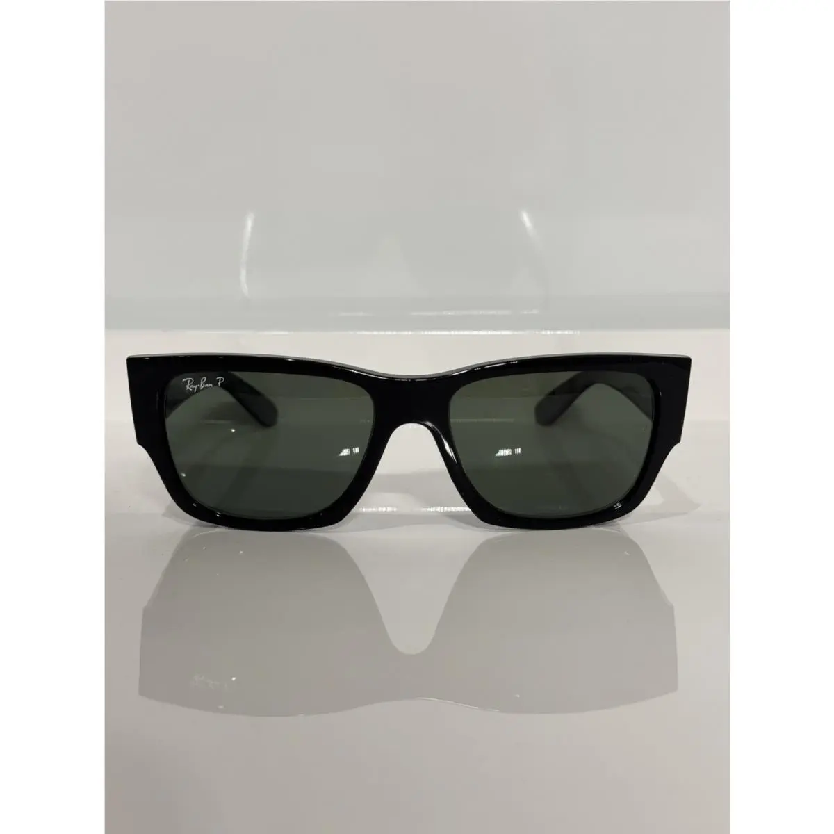 Ray Ban 947S Carlos 901/58 Shiny Black Chunky Temples Polarized Sunglasses 56mm