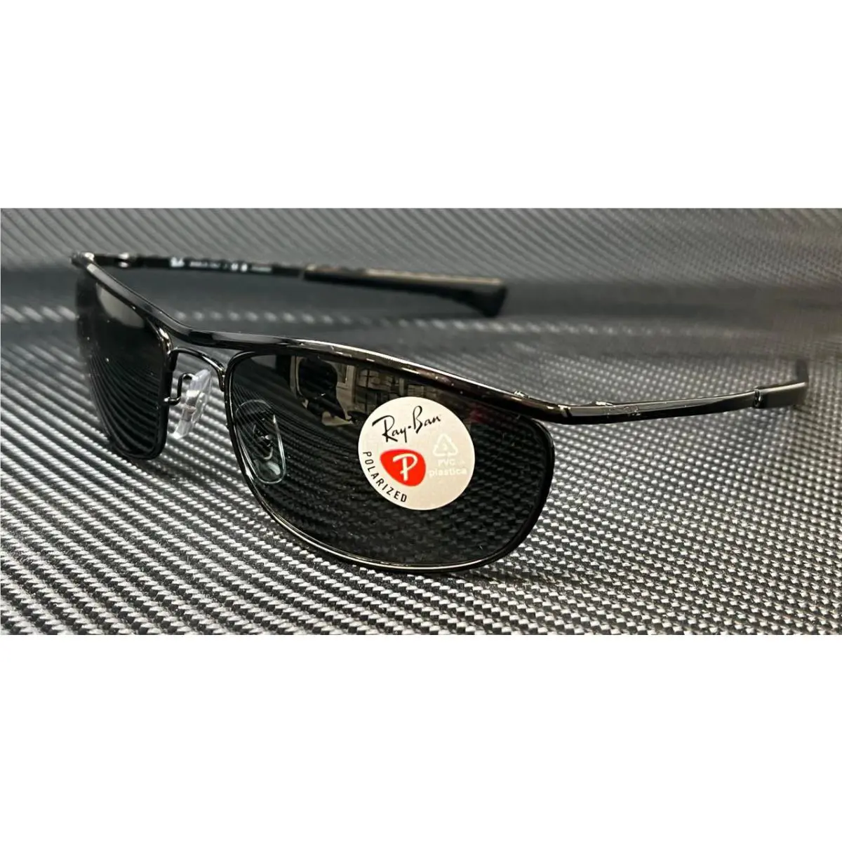 Ray Ban Olympian RB3119M 002 58 Black Polarized Men`s 62 mm Sunglasses
