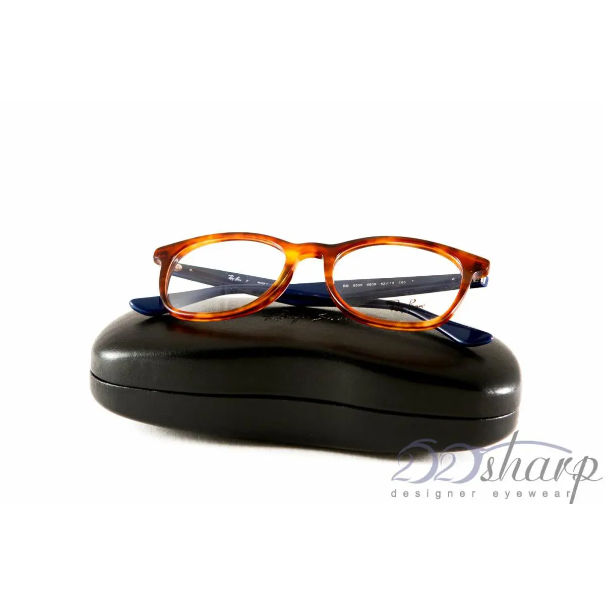 Ray Ban Eyeglasses-rb 5356 5609 52 Shiny Red Havana with Blue