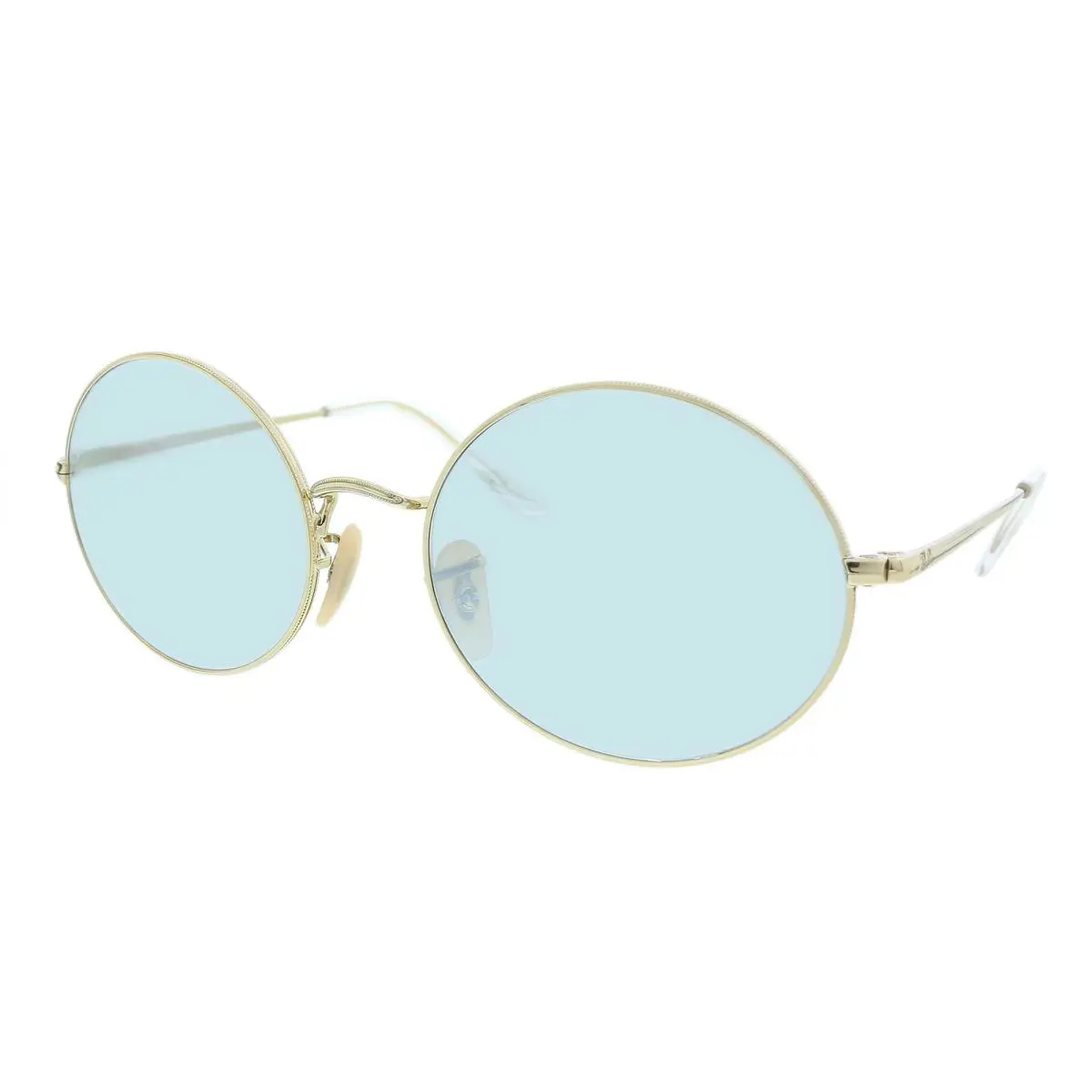 Ray-ban 0RB1970 001/W3 Shiny Gold Oval Sunglasses - Shiny Gold, Frame: Shiny Gold, Lens: Grey Blue Mirror