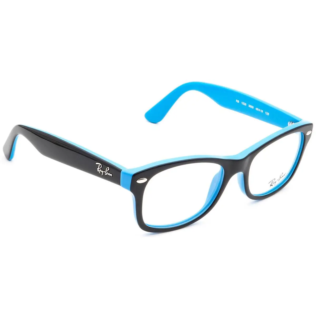 Ray-ban Kids` Eyeglasses RB 1528 3659 Black on Blue Square Frame 46 16 125 by Ray-Ban