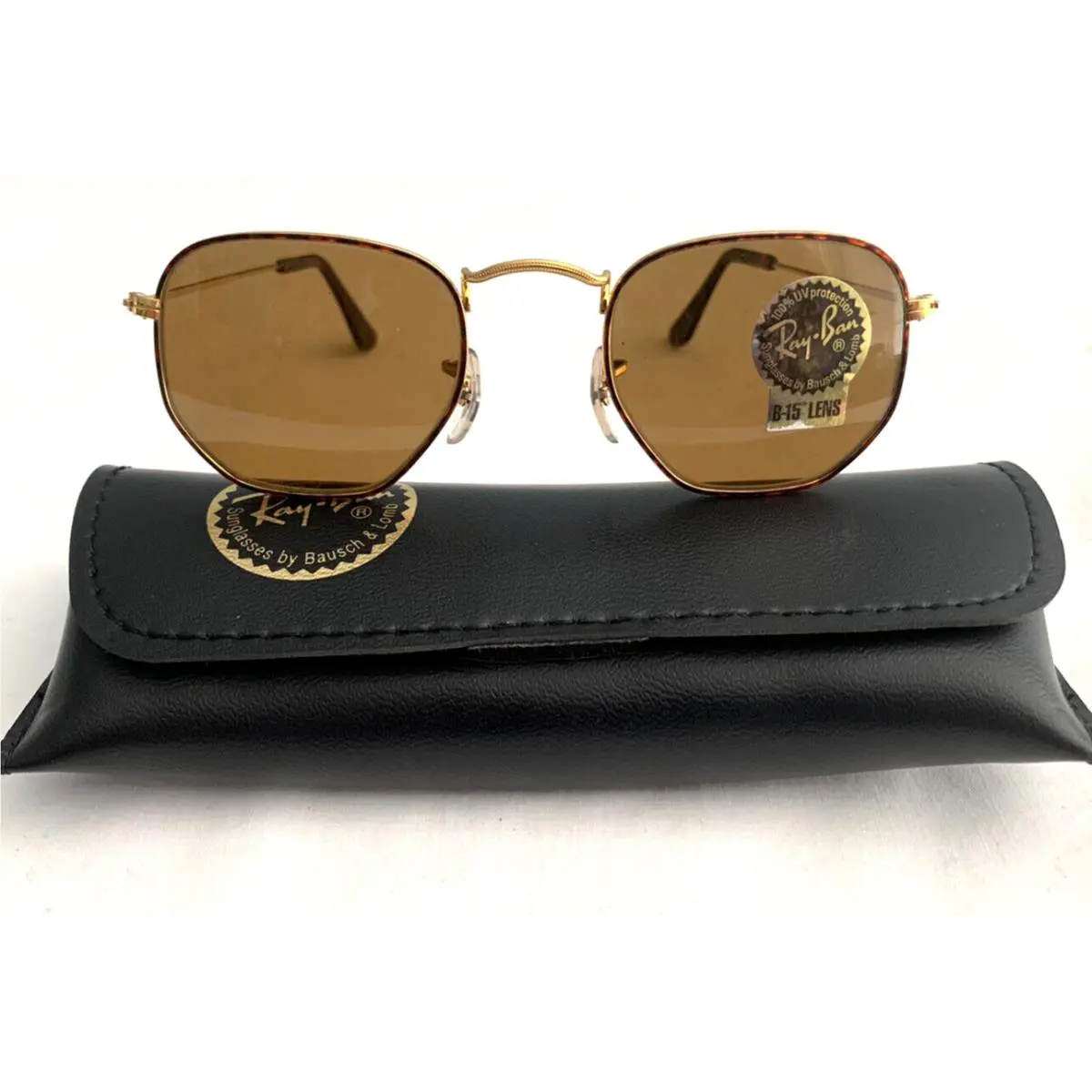 Ray Ban B L Arista Sunglasses W2184 Duty Free Elite Gold Tortoise Old Stock