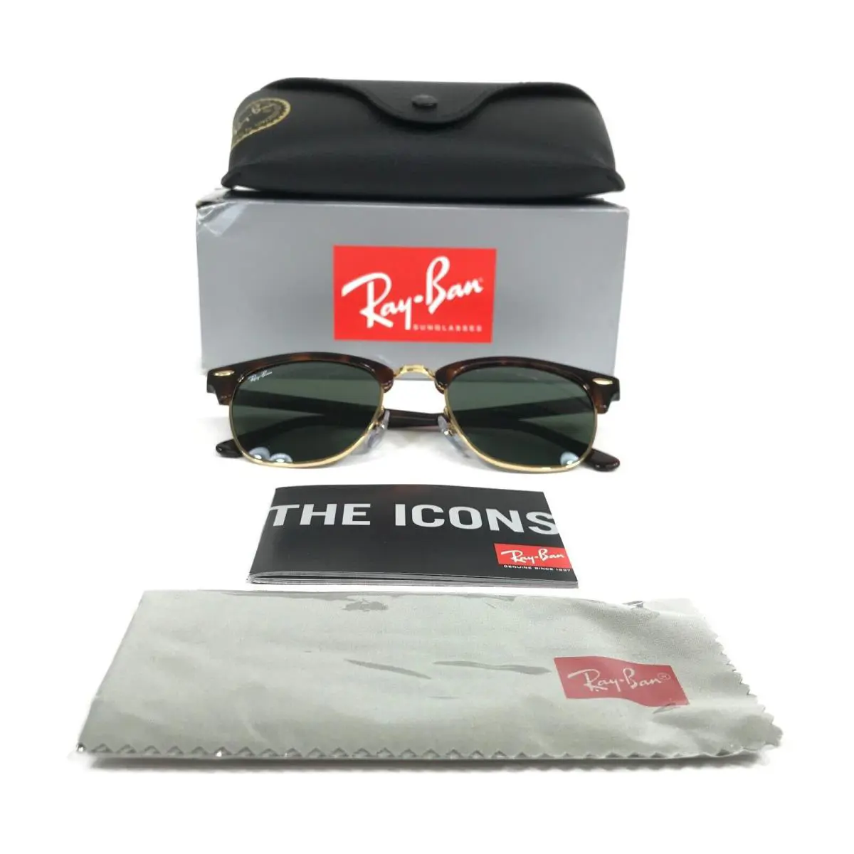 Ray-ban Sunglasses RB3016 Clubmaster W0366 Mock Tortoise Arista G-15 Lens 51 mm