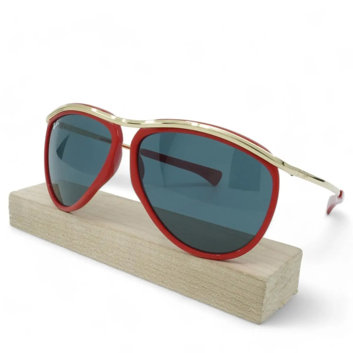 RB2219-1243R5_59 Unisex Ray-ban Aviator Olympian Sunglasses - Frame: POLISHED RED/GOLF