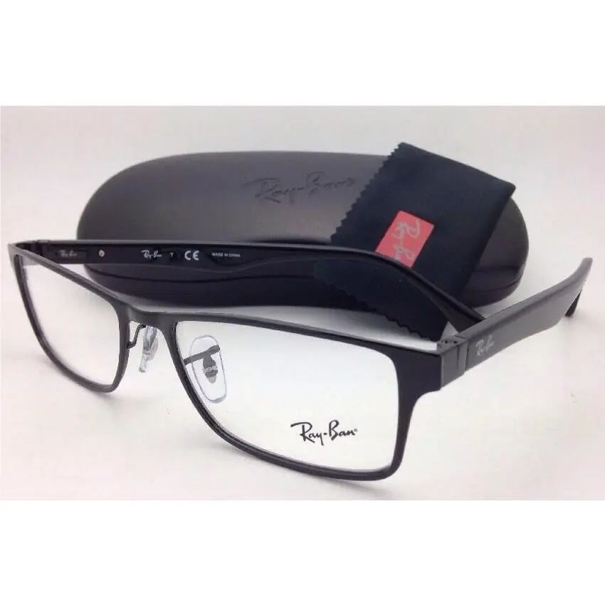 Ray-ban Rx-able Eyeglasses RB 6238 2509 53-17 145 Black Rectangular Frames by Ray-Ban