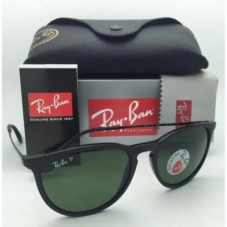 Polarized Ray-ban Sunglasses Erika RB 4171 601/2P Black Frame W/green Lenses