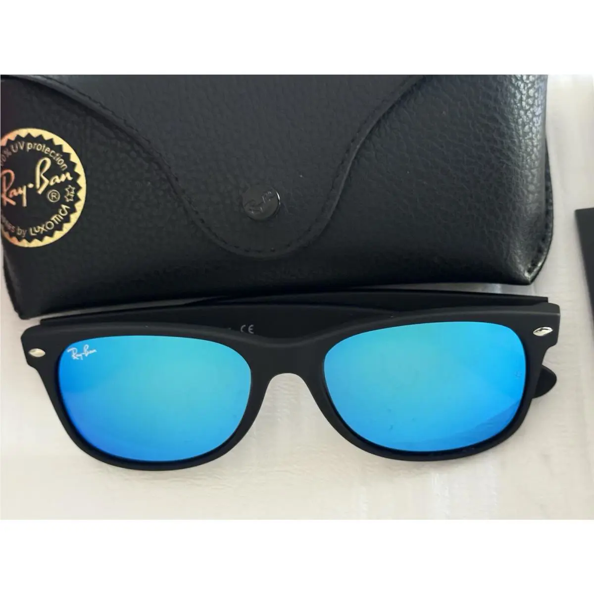 Ray-ban New Wayfarer RB2132 Wayfarer 622/17 3N Blue Mirror 55mm Sunglasses
