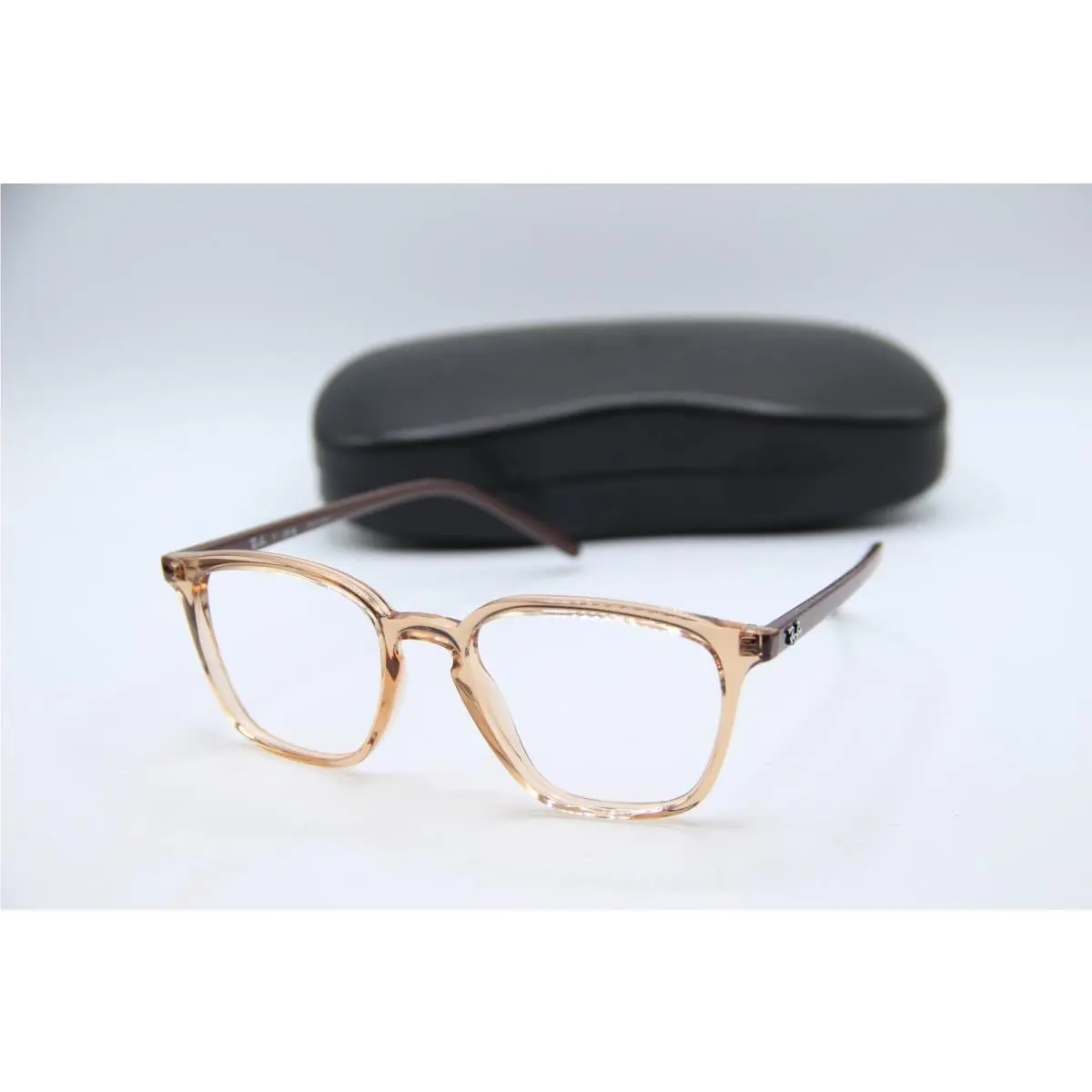 Ray-ban RB 7185 5940 Brown Transparent Eyeglasses W/case 52-18
