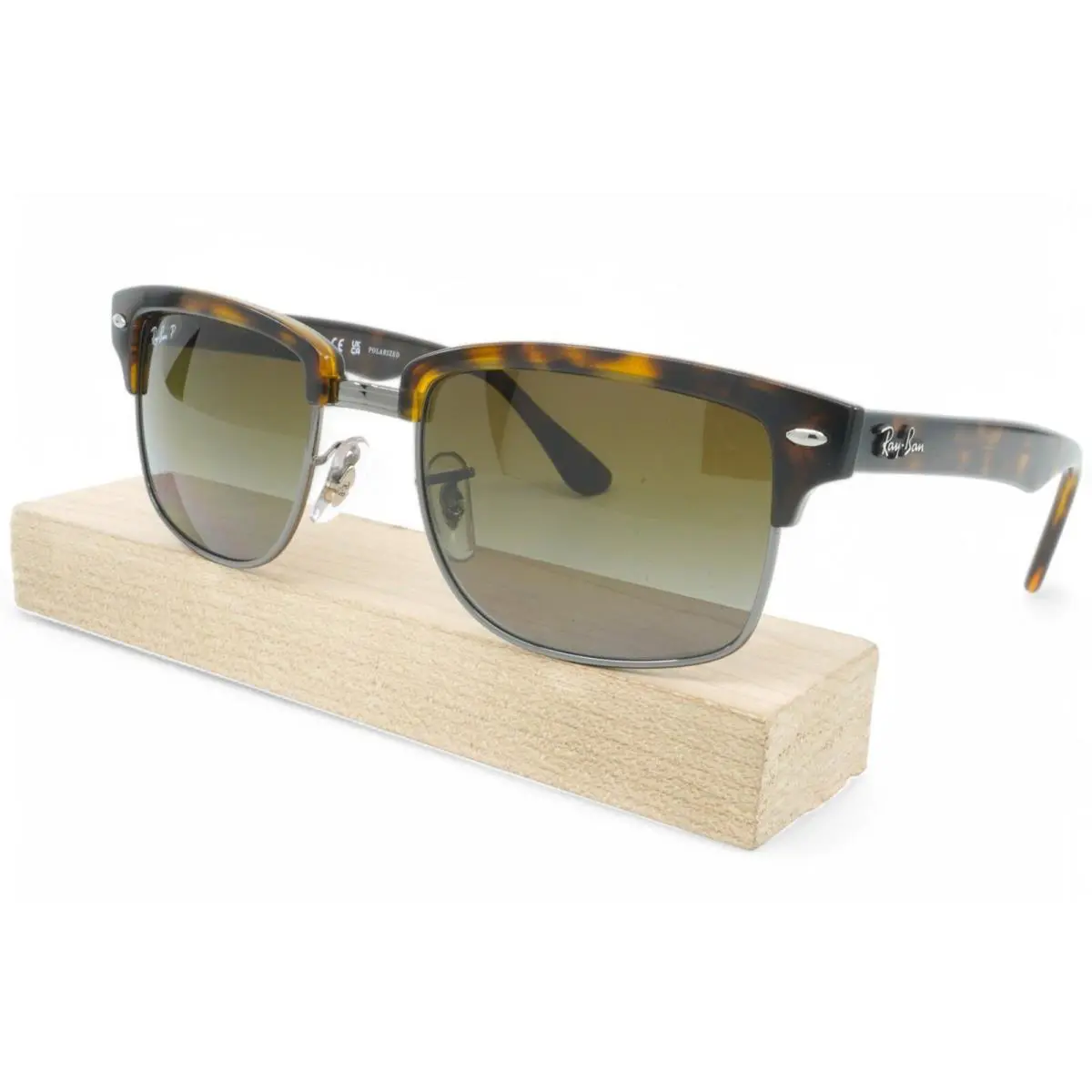 RB4190-878/M2_52 Mens Ray-ban Clubmaster Square Sunglasses - Frame: Demi Gloss Havana