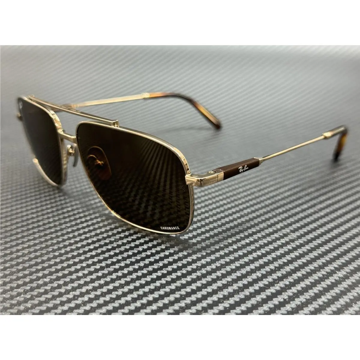Ray Ban RB8096 9266AN Shiny Light Brown Polarized Unisex 59 mm Sunglasses