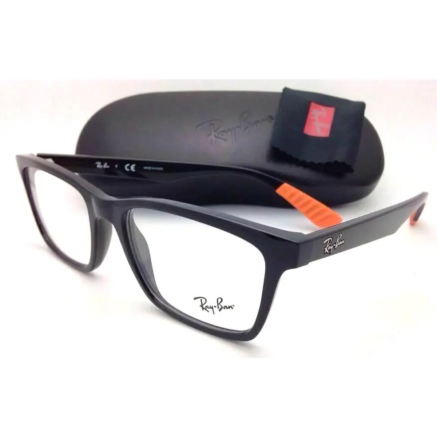 Ray-ban Rx-able Eyeglasses RB 7025 5417 55-17 Black Frames with Demo Lenses
