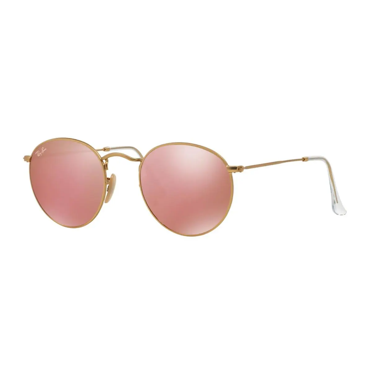 Ray-ban Round Metal RB 3447 Matte Gold/copper Flash 112/Z2 A Sunglasses - Frame: Matte Gold, Lens: Copper Flash