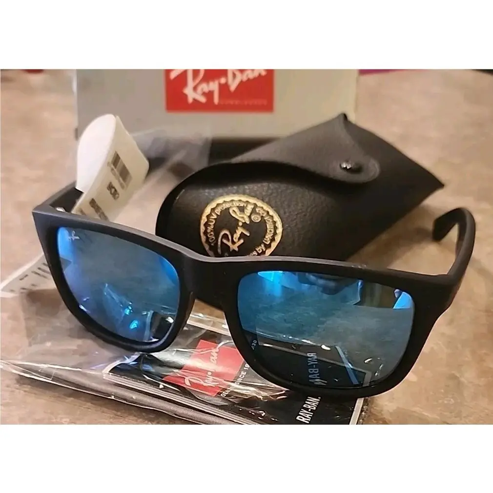 Ray-ban RB4165F Justin 622/55 Rubber Black/blue Flash Sunglasses